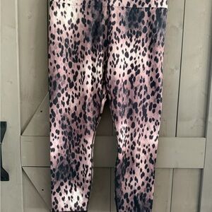 Fabletics Pink and Black Animal Print Leggings